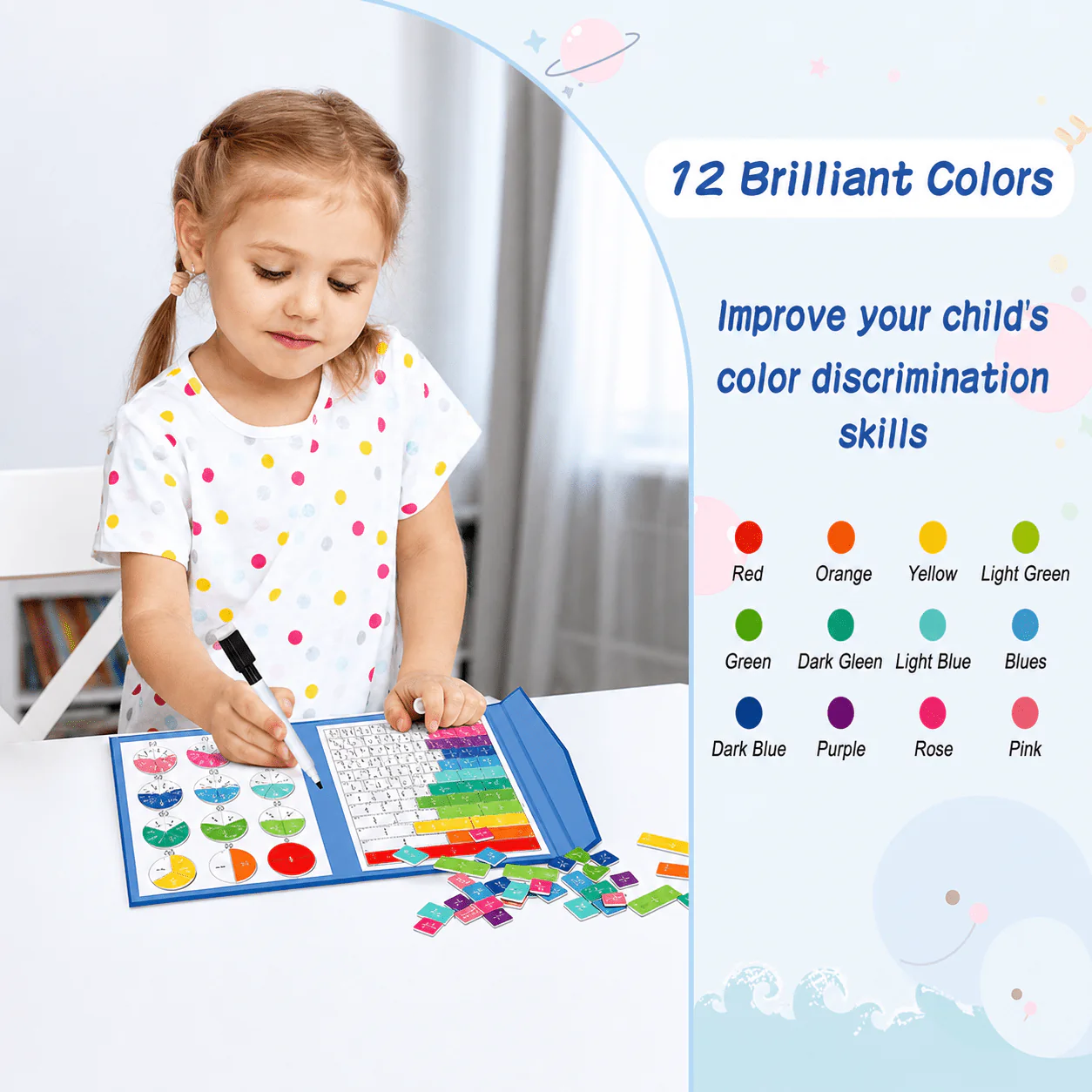 Magnetic Fraction Tiles & Circles Math Set - Image 4