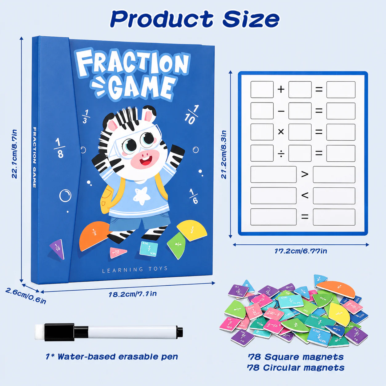 Magnetic Fraction Tiles & Circles Math Set - Image 5