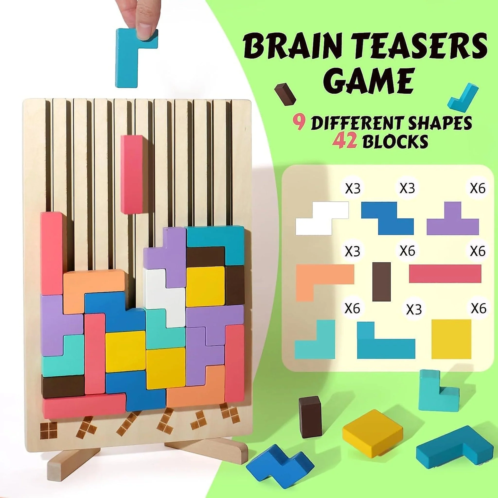 Montessori 3D Tangram Puzzle Blocks - Image 4