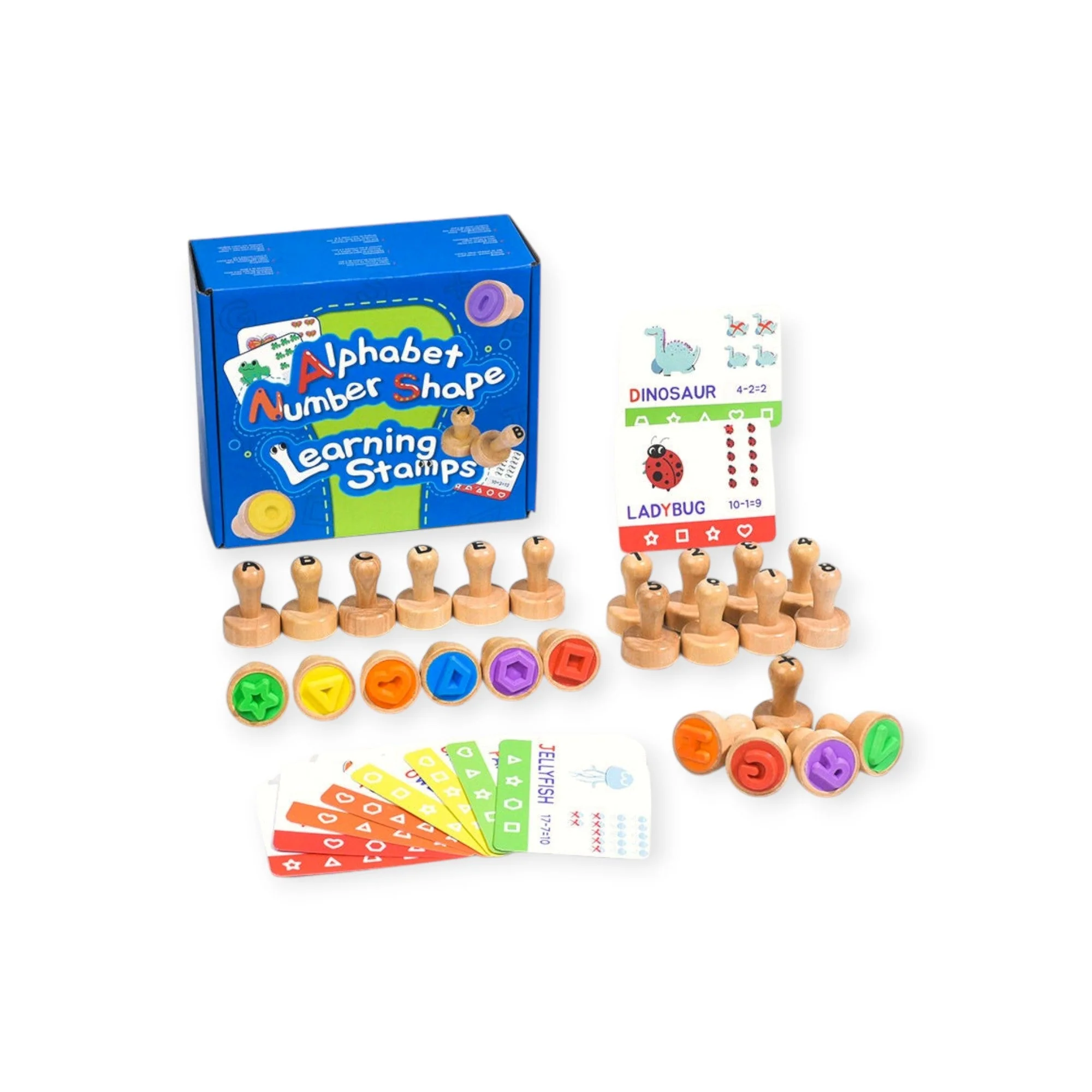 Montessori Alphabet, Number and Shape Learning Stamps