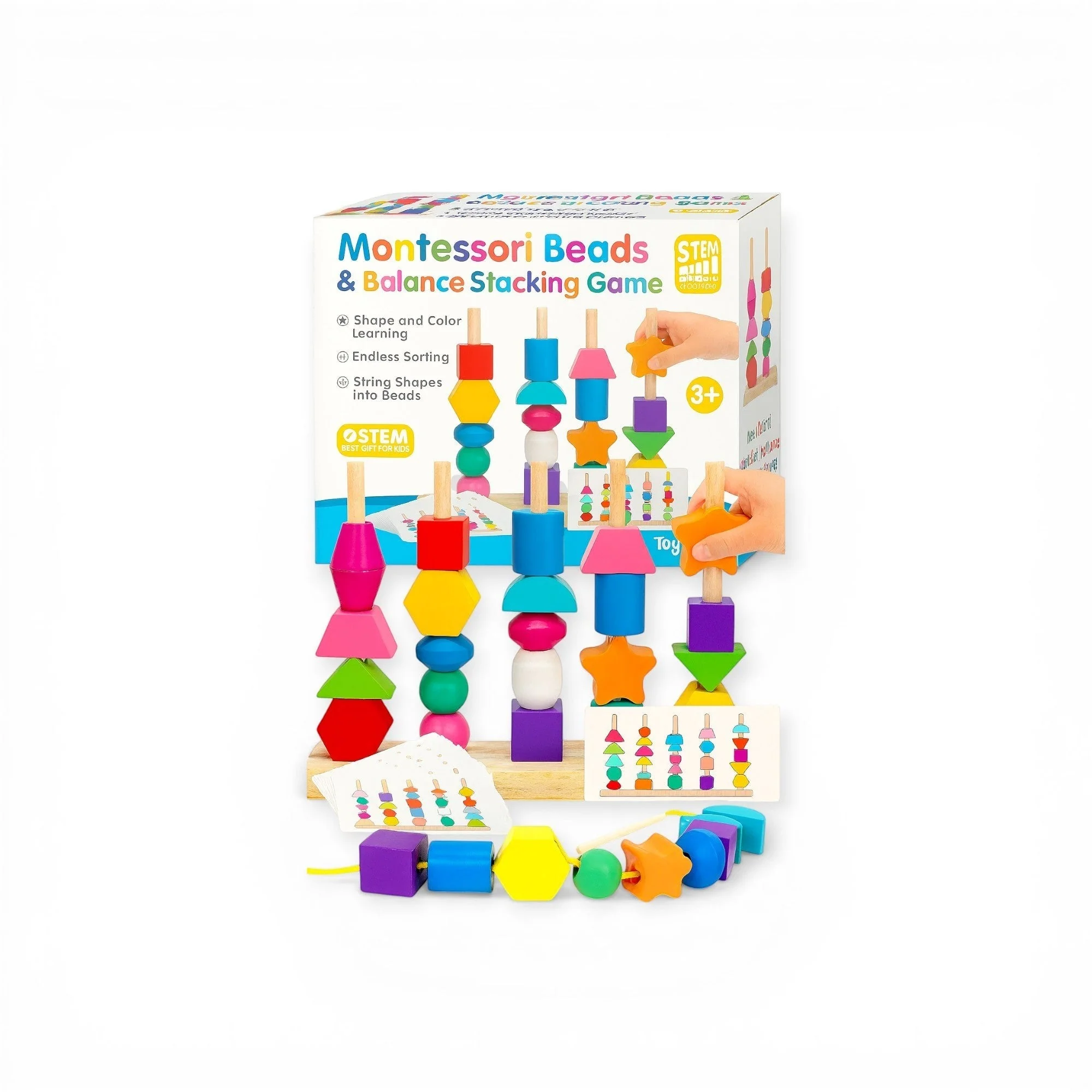 Montessori Beads & Balance Stacking Game