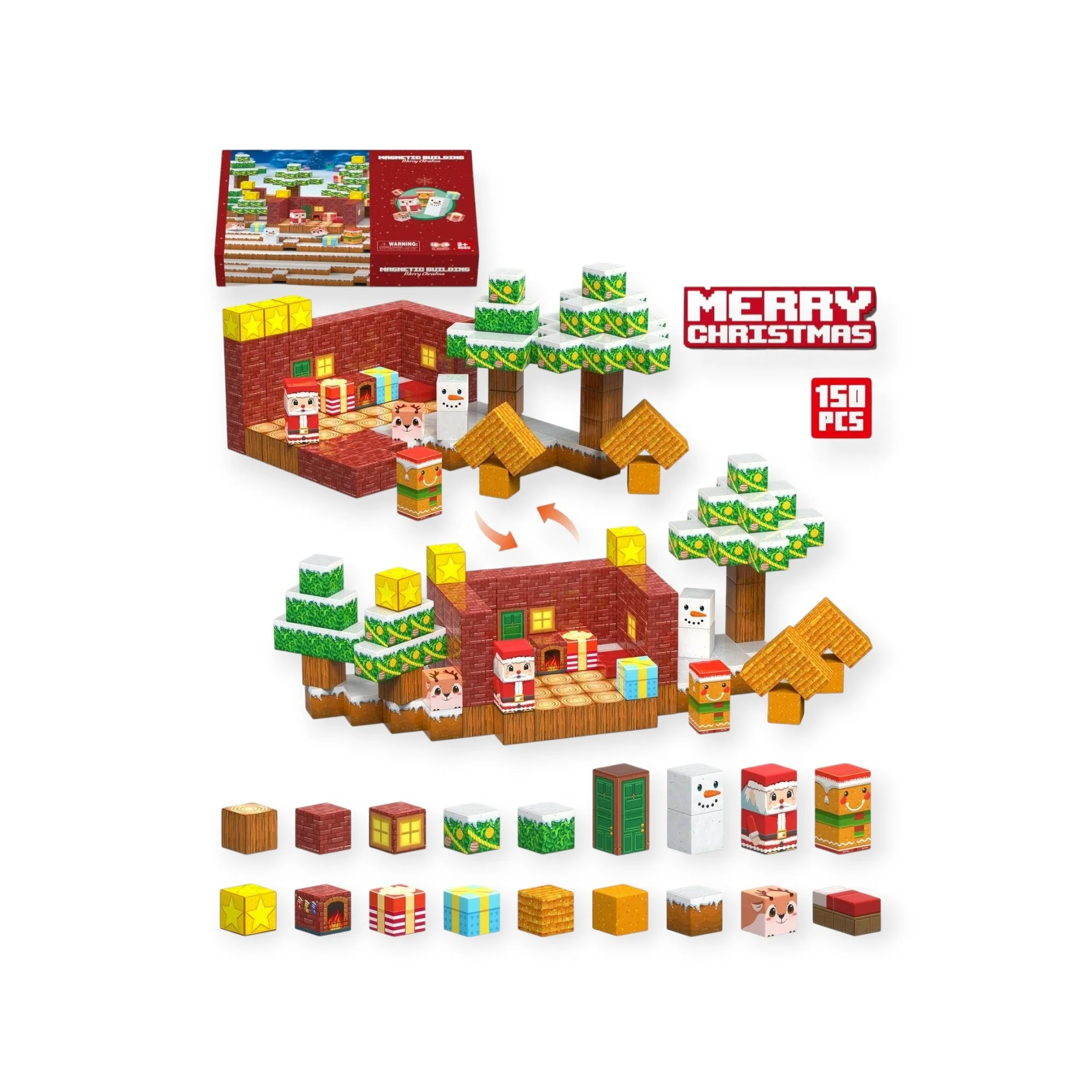 Montessori Christmas Magnetic Blocks - Image 3
