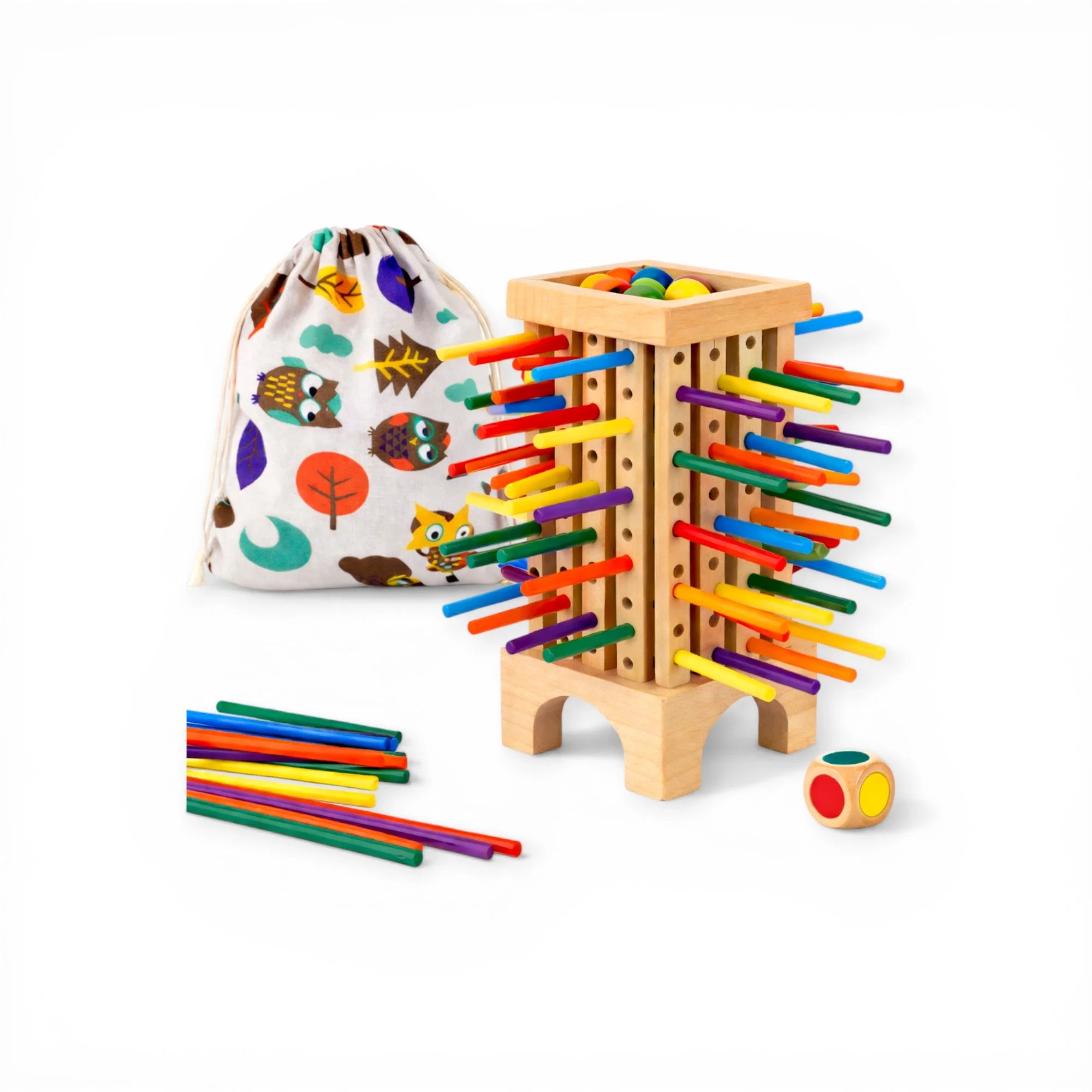 Montessori Stick Drop Tower Game - Image 4