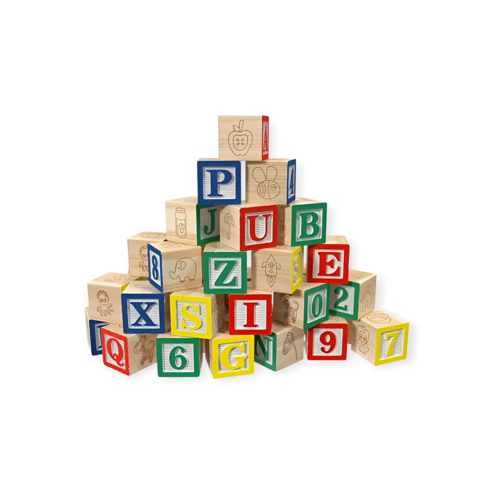 Montessori Wooden ABC Building Blocks - Image 3