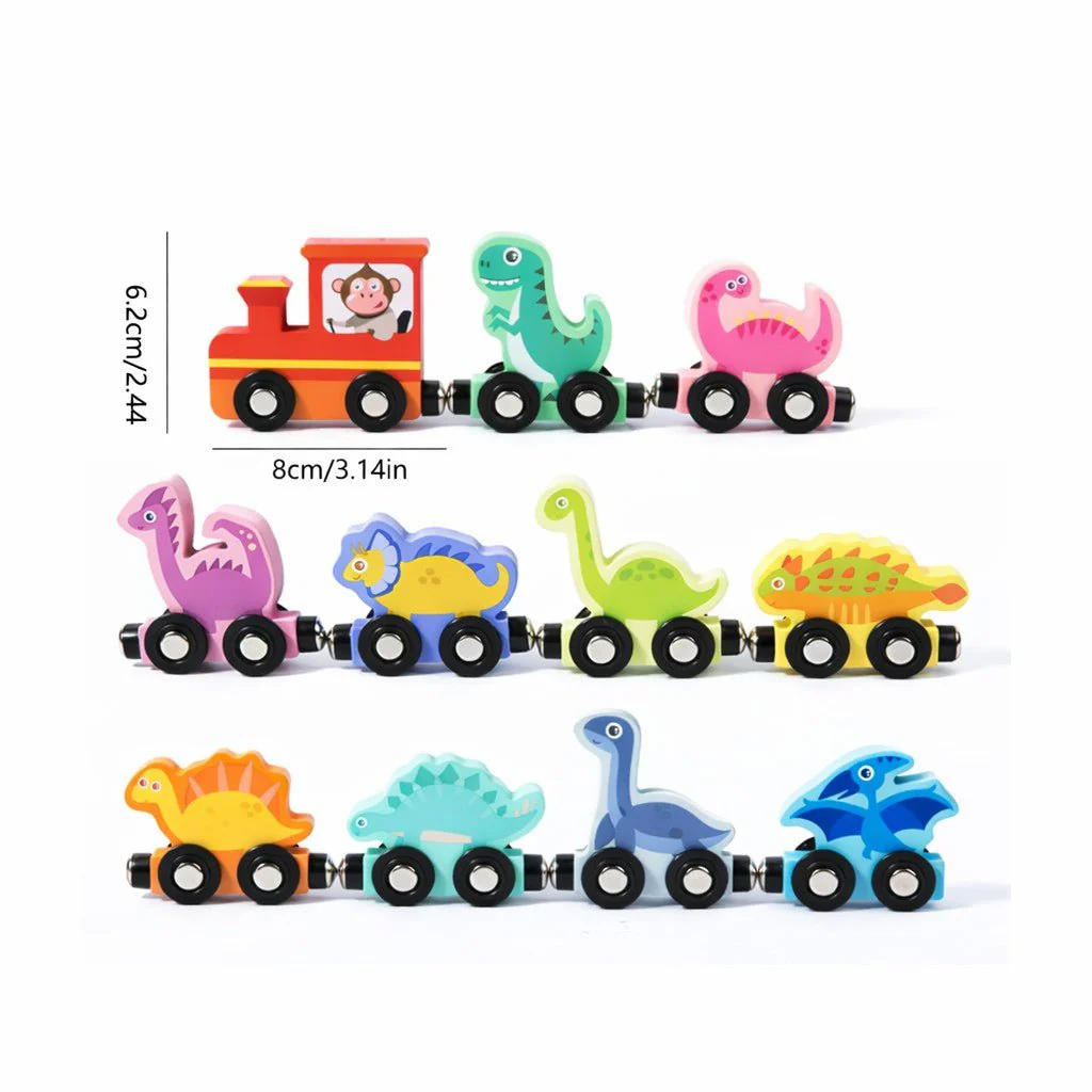 Montessori Wooden Dinosaur Train - Image 3