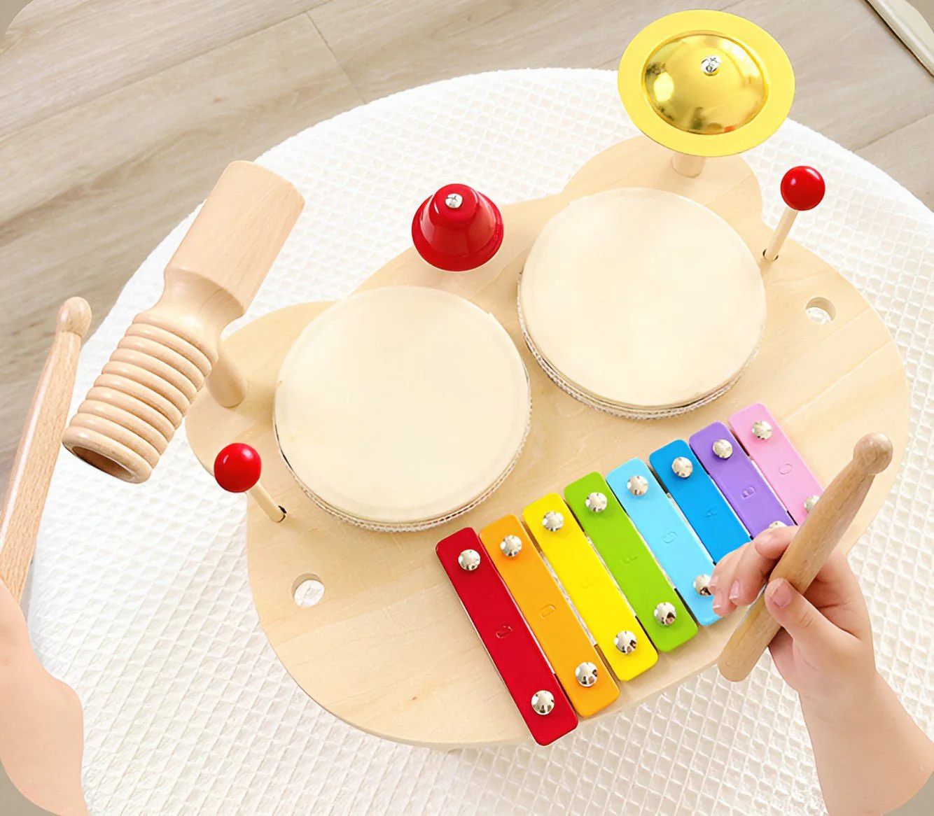 Montessori Wooden Drums Set - Image 4